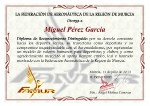 Reconocimiento a Miguel Pérez García